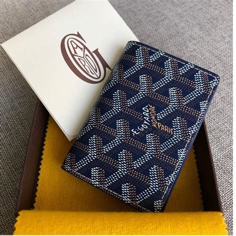 goyard mens card holder blue